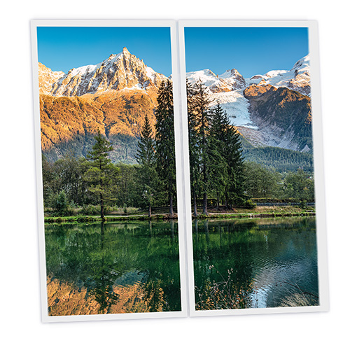 Pack 2 Dalles LED Imprimées - Lake - 1200x600mm - Usinée en France by DELITECH