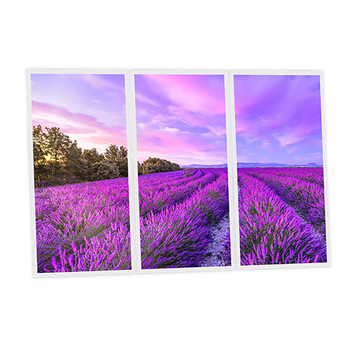 Pack 3 Dalles LED Imprimées - Lavender - 1200x600mm - Usinée en France by DELITECH
