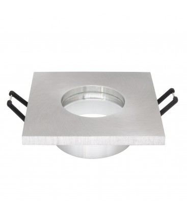 [DILAC2-DIF-SQ-ALU] Collerette Support d'encastrement GU10 / MR16 Etanche IP65 - Carre - Alu