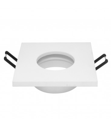 [DILAC2-DIF-SQ-WHI] Collerette Support d'encastrement GU10 / MR16 Etanche IP65 - Carre - Blanc