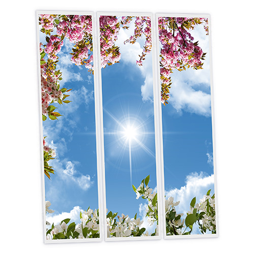 Pack 3 Dalles LED Imprimées - Flowery - 1200x300mm - Usinée en France by DELITECH