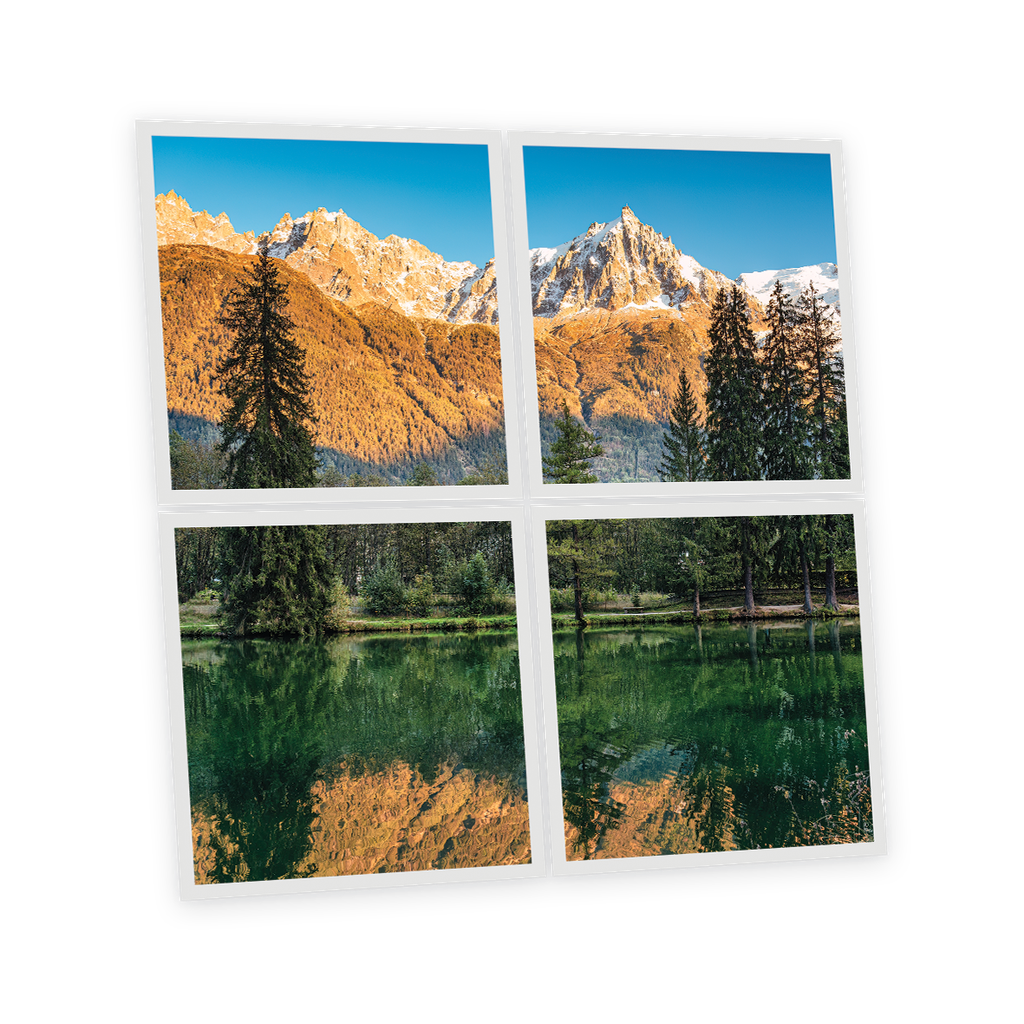 Pack 4 Dalles LED Imprimées - Lake - 600x600mm - Usinée en France by DELITECH