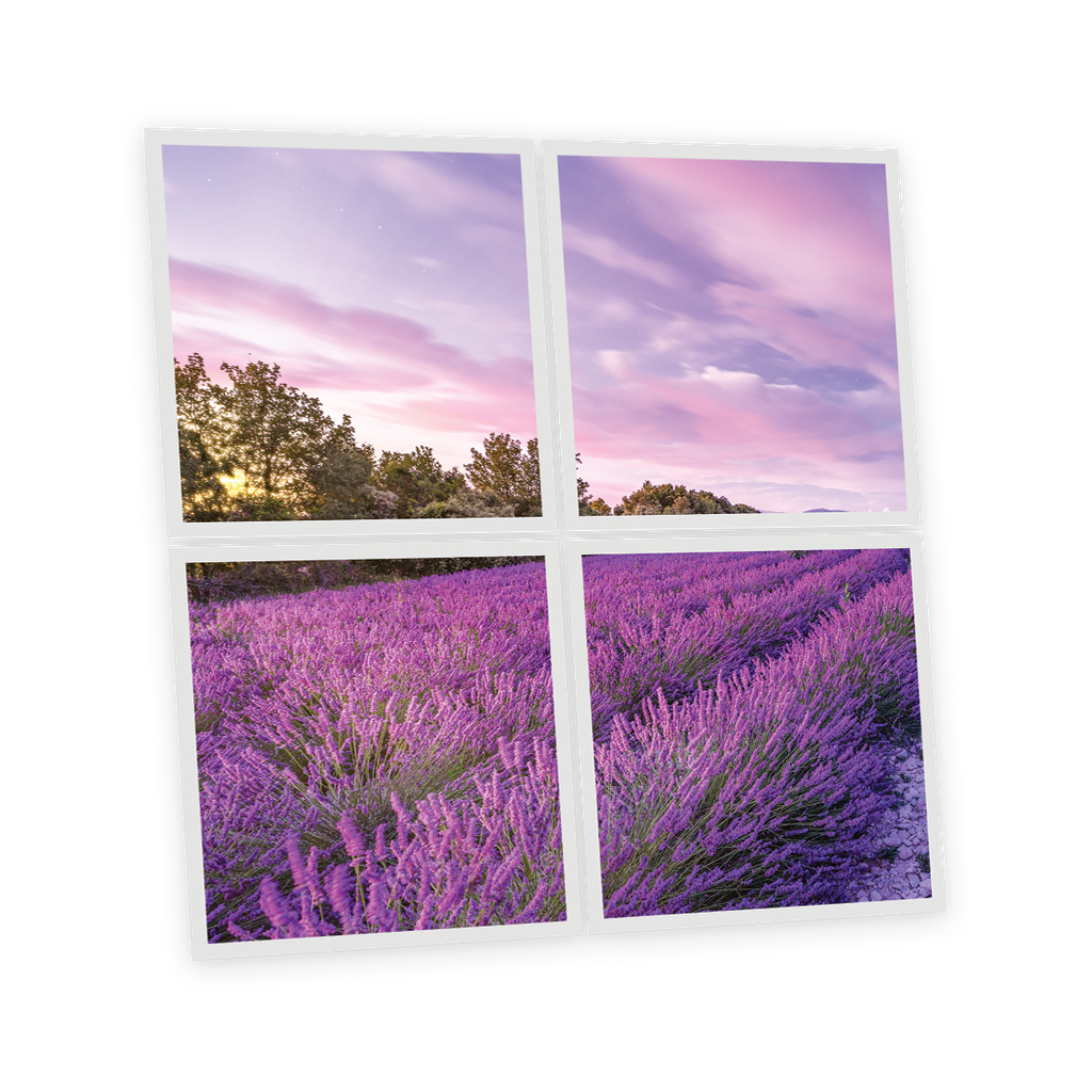 Pack 4 Dalles LED Imprimées - Lavender - 600x600mm - Usinée en France by DELITECH
