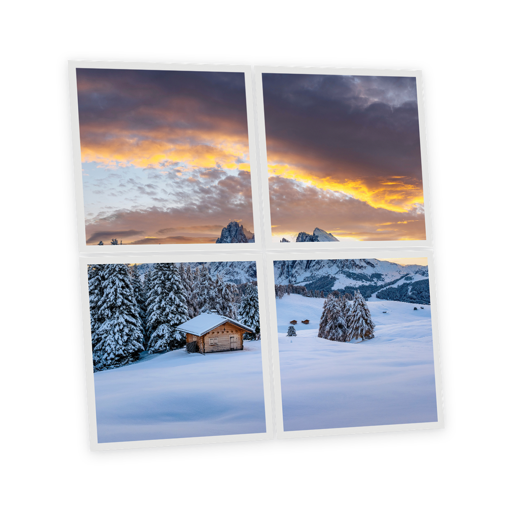 Pack 4 Dalles LED Imprimées - Snow Mountain - 600x600mm - Usinée en France by DELITECH
