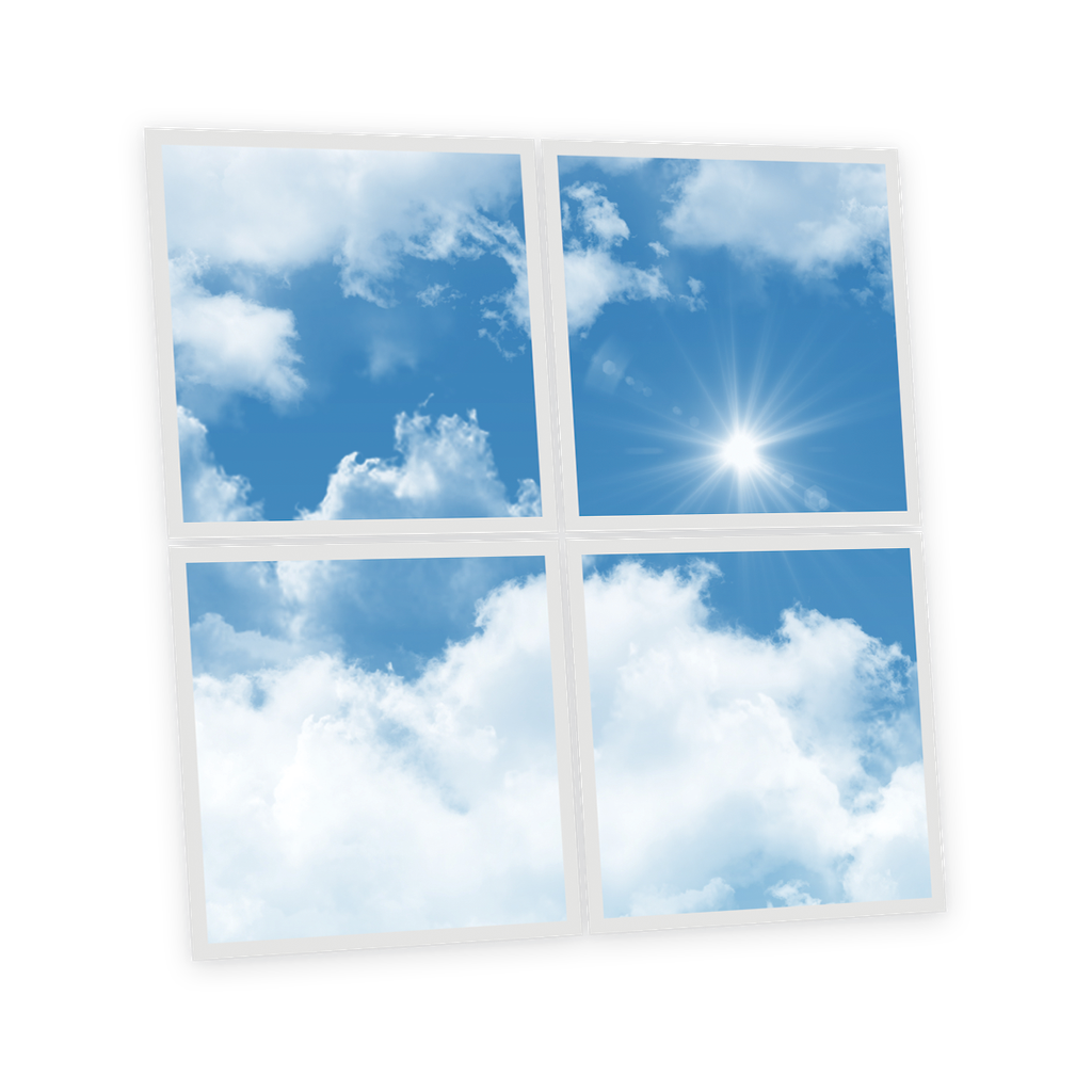 Pack 4 Dalles LED Imprimées - Sunshine - 600x600mm - Usinée en France by DELITECH