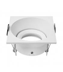 [DILAC2-ORISQ-WHI] Collerette Support Encastrable Orientable Carré - Blanc - IP20 - DeliTech