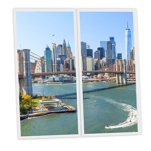 Pack 2 Dalles LED Imprimées - New York - 1200x600mm - Usinée en France by DELITECH