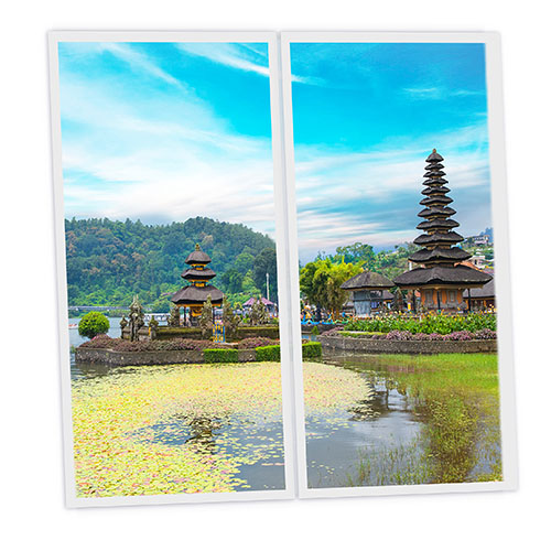 Pack 2 Dalles LED Imprimées - Bali - 1200x600mm - Usinée en France by DELITECH