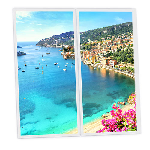 Pack 2 Dalles LED Imprimées - Monaco - 1200x600mm - Usinée en France by DELITECH