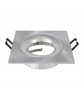 Collerette Support d'encastrement GU10/MR16 Curve - IP20 - Carré - Alu