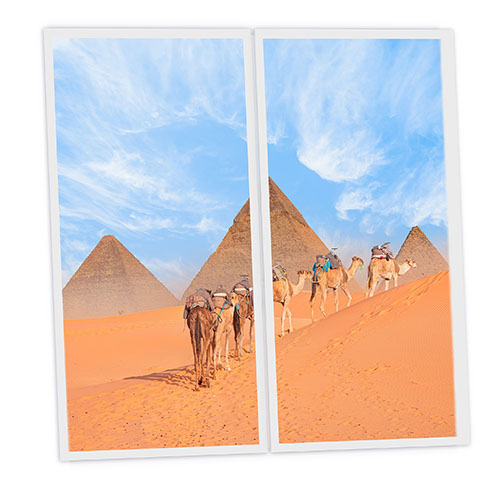 Pack 2 Dalles LED Imprimées - Camel - 1200x600mm - Usinée en France by DELITECH