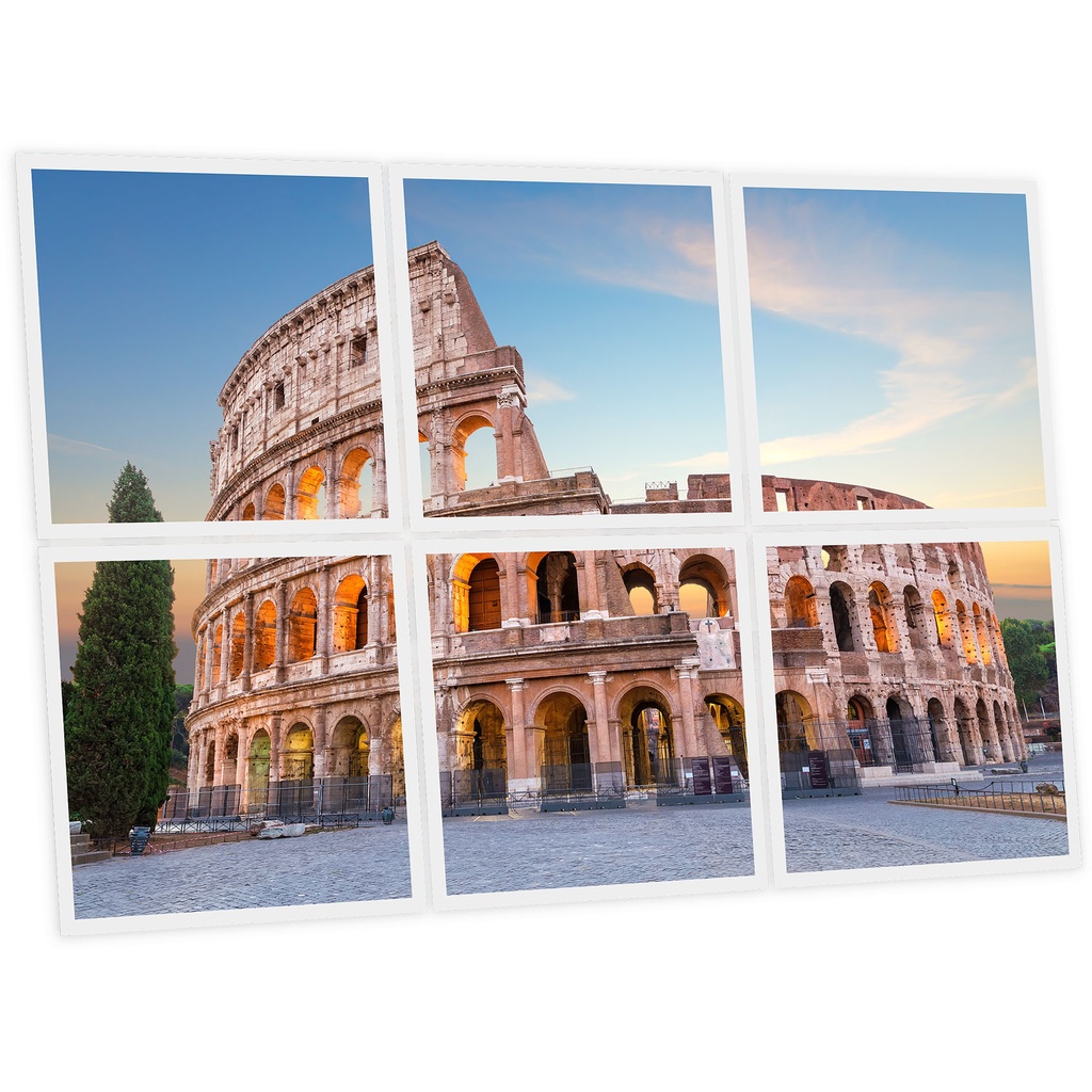 Pack 6 Dalles LED Imprimées - Rome - 600x600mm - Usinée en France by DELITECH