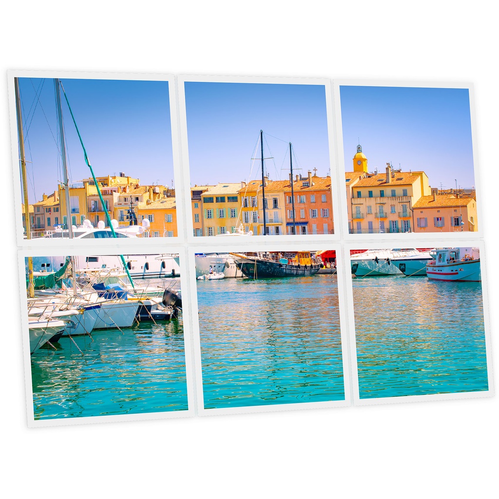 Pack 6 Dalles LED Imprimées - Saint-Tropez - 600x600mm - Usinée en France by DELITECH