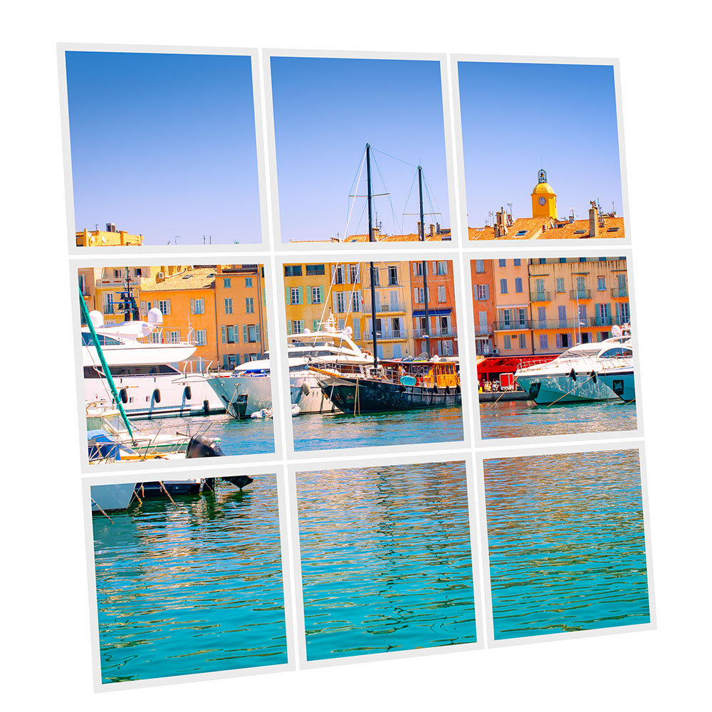 Pack 9 Dalles LED Imprimées - Saint-Tropez - 600x600mm - Usinée en France by DELITECH