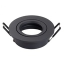 Collerette Support d'encastrement GU10 / MR16 Orientable - IP20 - Rond - Noir
