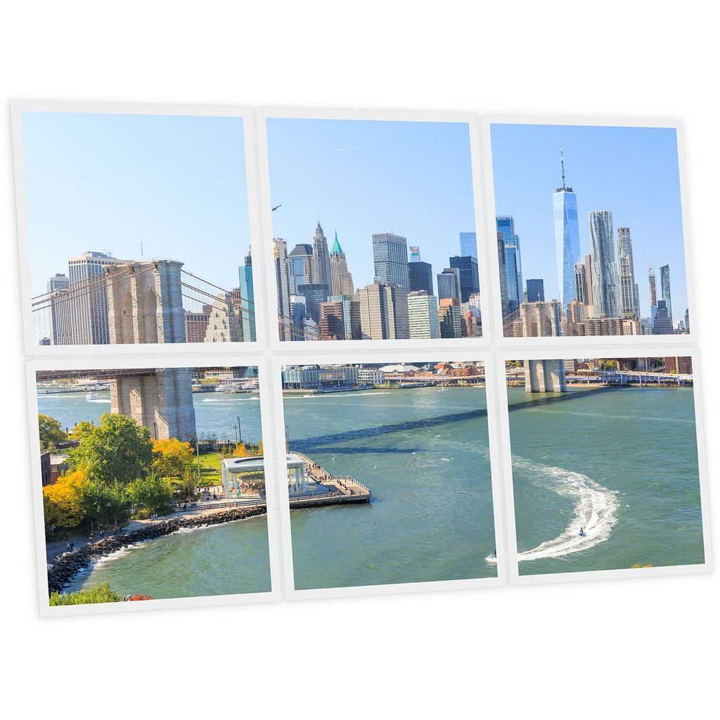 Pack 6 Dalles LED Imprimées - New York - 600x600mm - Usinée en France by DELITECH