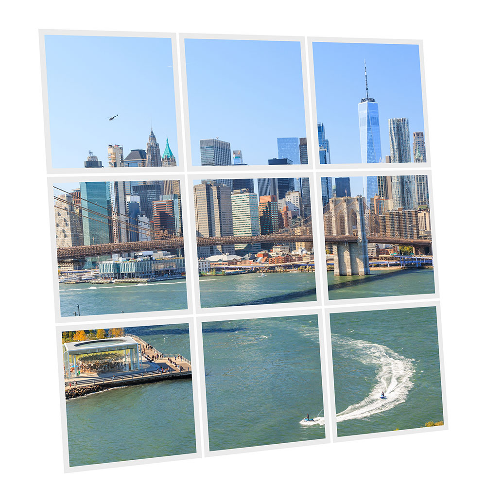 Pack 9 Dalles LED Imprimées - New York - 600x600mm - Usinée en France by DELITECH