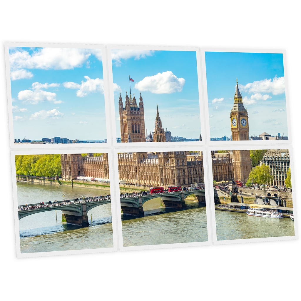 Pack 6 Dalles LED Imprimées - London - 600x600mm - Usinée en France by DELITECH