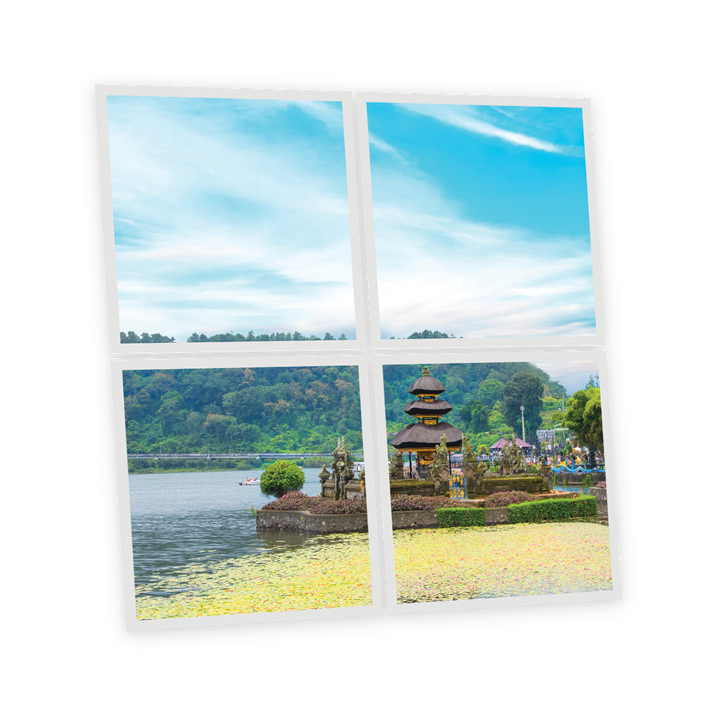 Pack 4 Dalles LED Imprimées - Bali - 600x600mm - Usinée en France by DELITECH