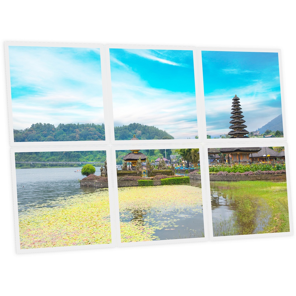 Pack 6 Dalles LED Imprimées - Bali - 600x600mm - Usinée en France by DELITECH