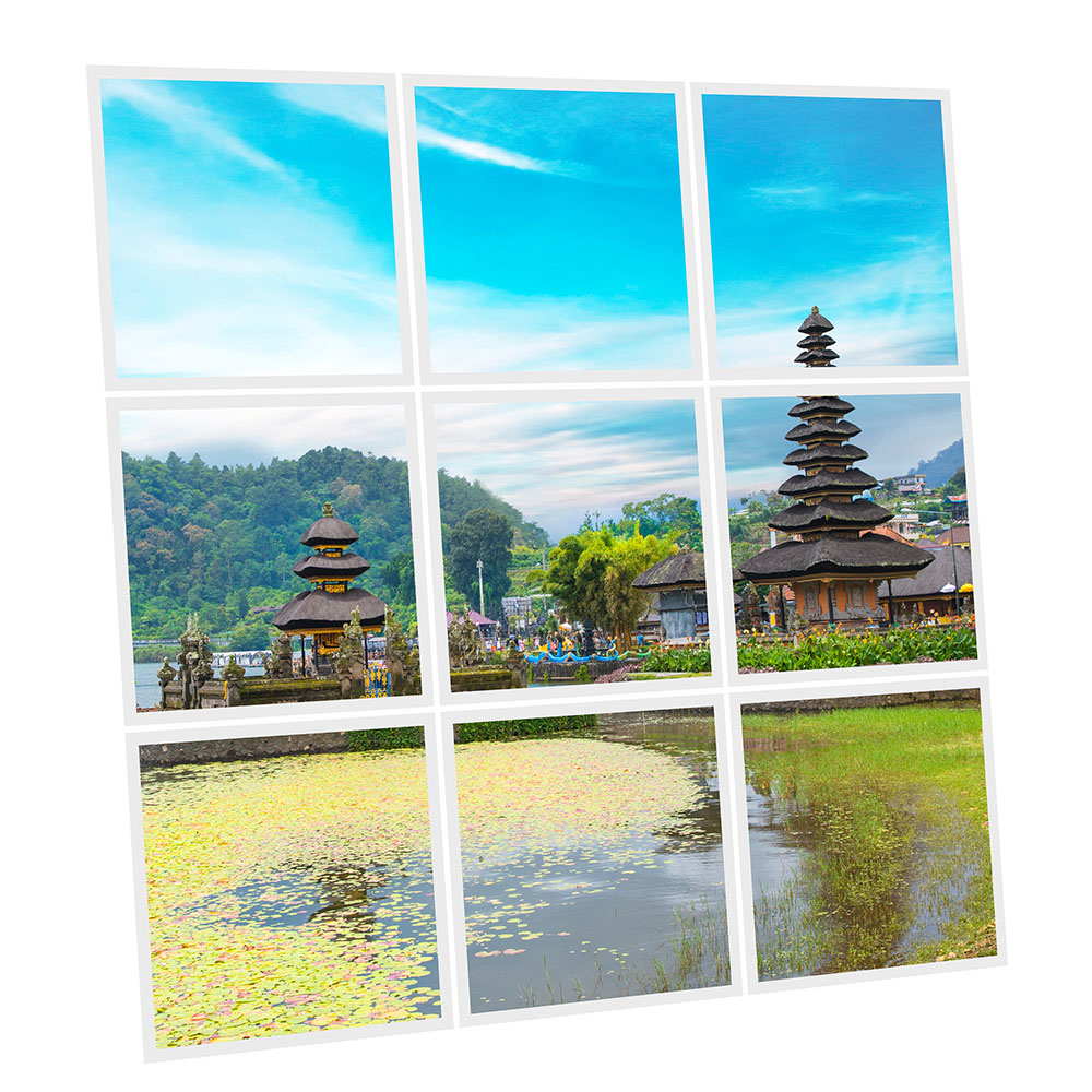 Pack 9 Dalles LED Imprimées - Bali - 600x600mm - Usinée en France by DELITECH