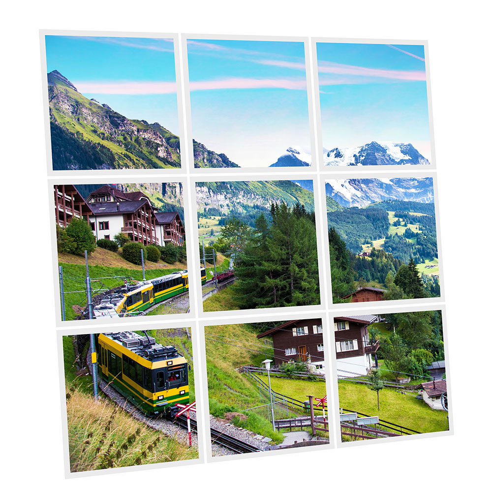 Pack 9 Dalles LED Imprimées - Swiss - 600x600mm - Usinée en France by DELITECH