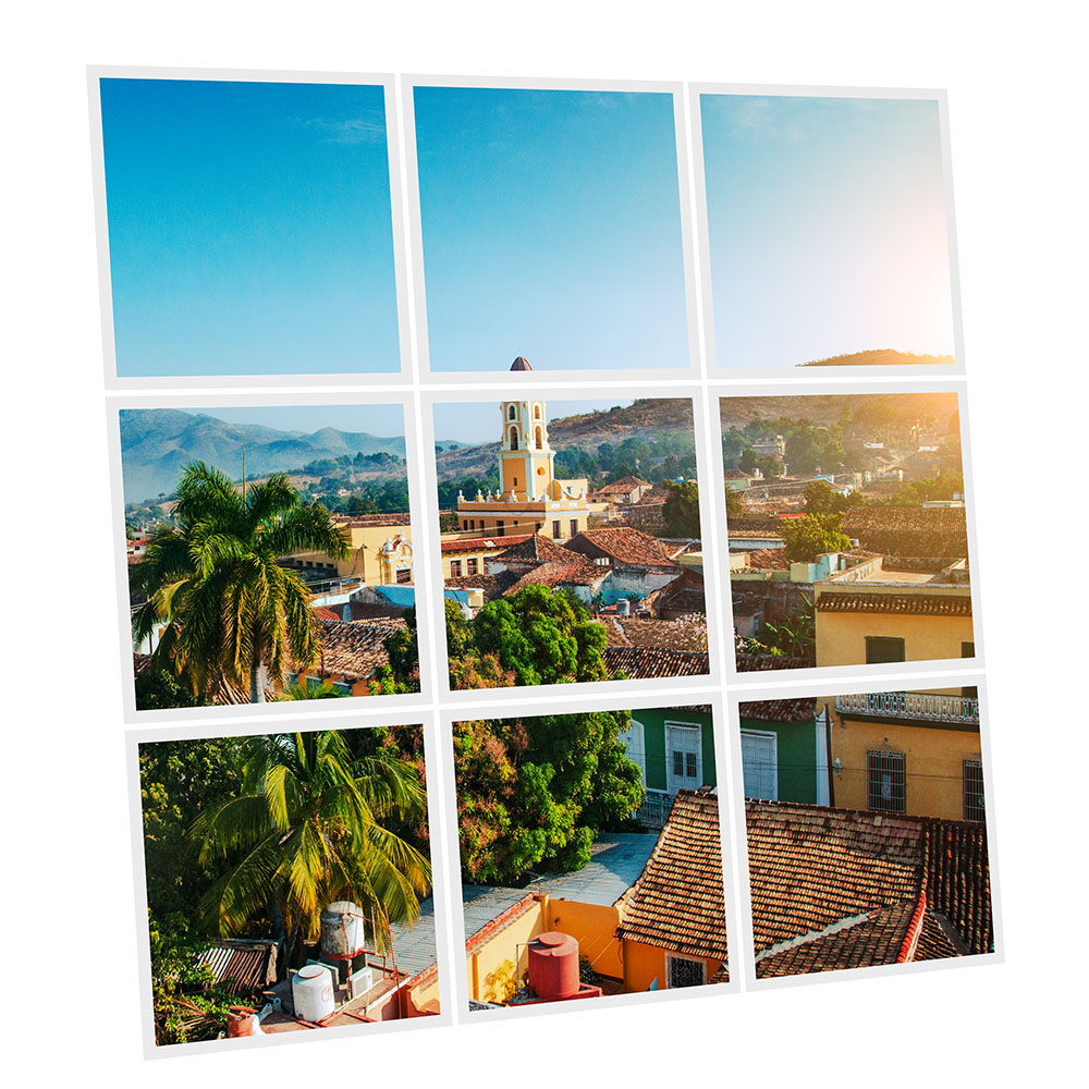 Pack 9 Dalles LED Imprimées - Cuba - 600x600mm - Usinée en France by DELITECH