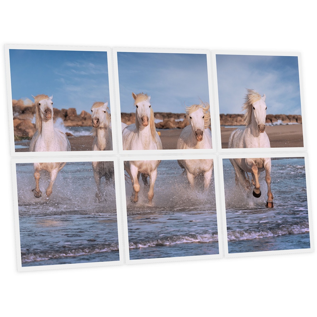 Pack 6 Dalles LED Imprimées - Horse - 600x600mm - Usinée en France by DELITECH