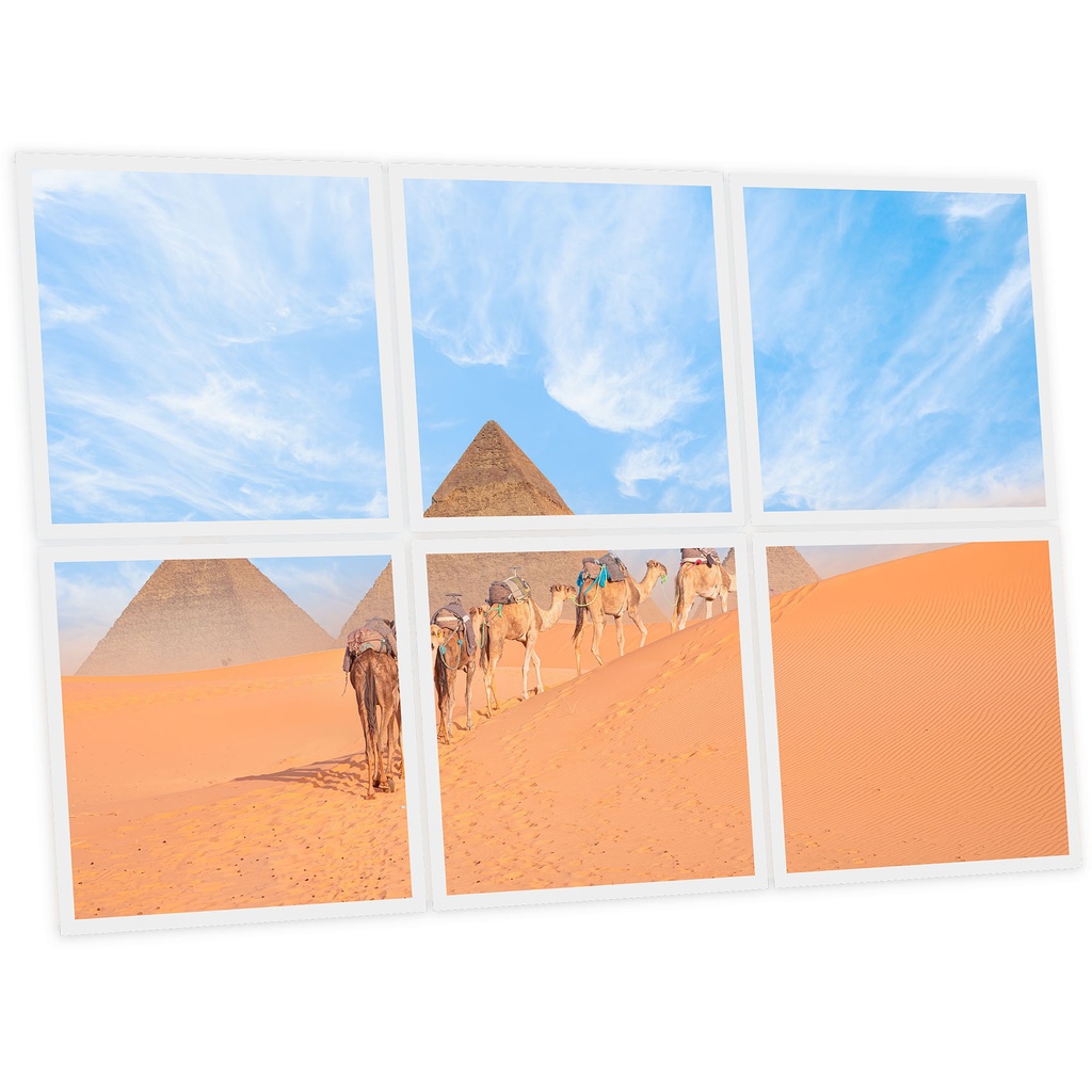 Pack 6 Dalles LED Imprimées - Camel - 600x600mm - Usinée en France by DELITECH