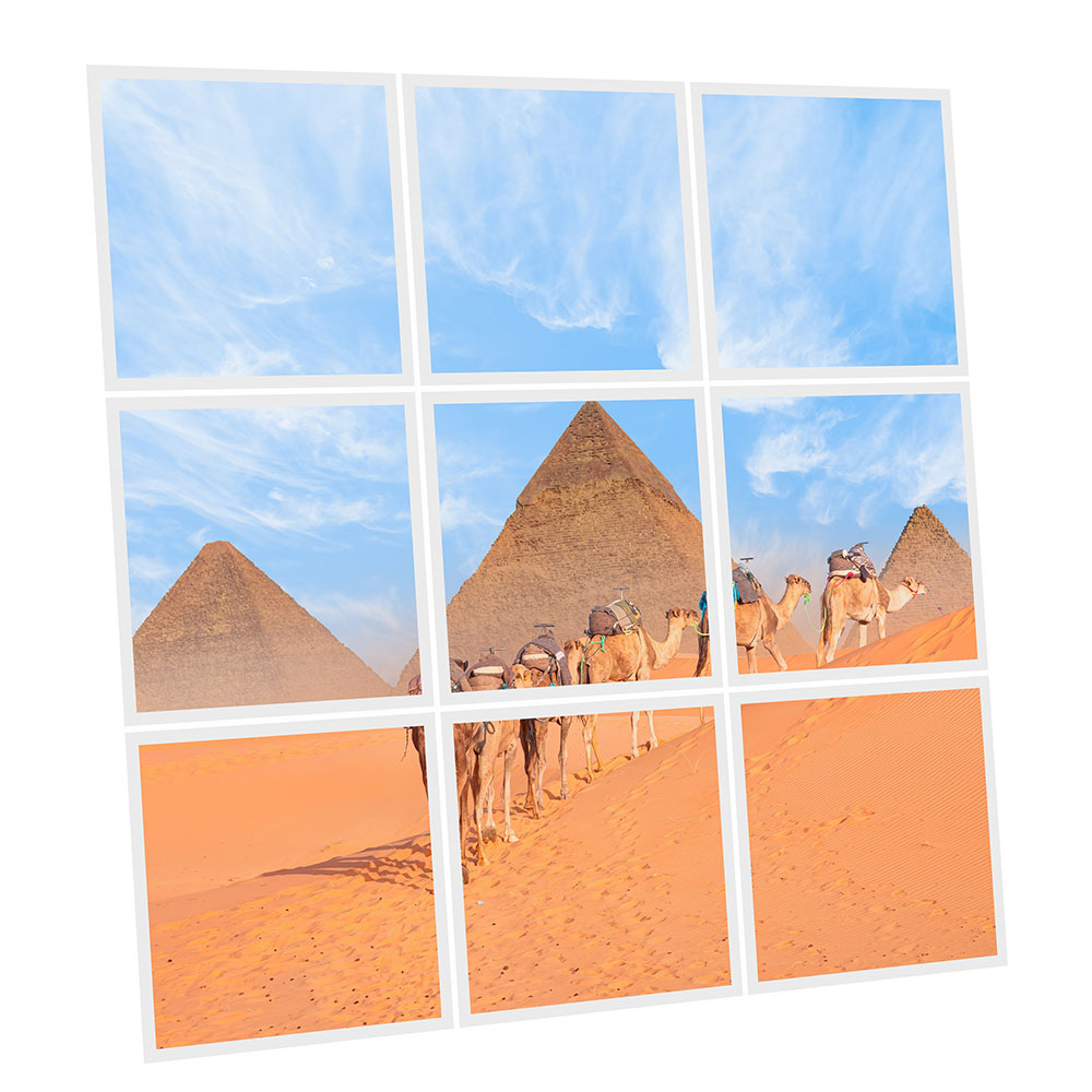 Pack 9 Dalles LED Imprimées - Camel - 600x600mm - Usinée en France by DELITECH