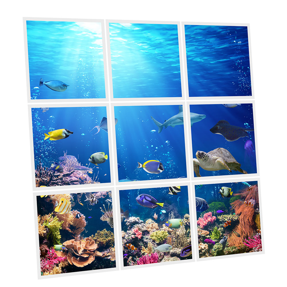 Pack 9 Dalles LED Imprimées - Sea - 600x600mm - Usinée en France by DELITECH