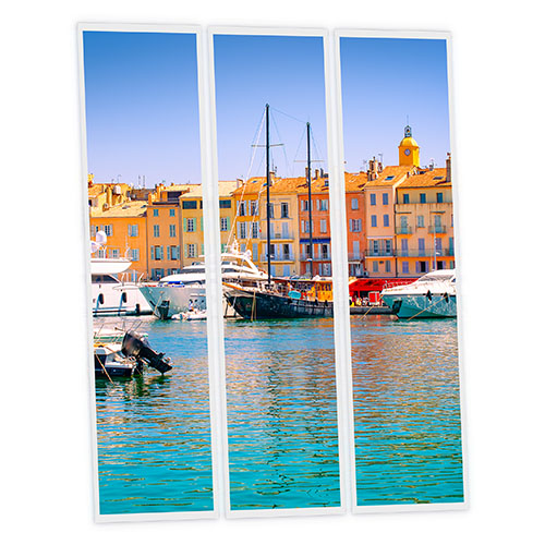 Pack 3 Dalles LED Imprimées - Saint-Tropez - 1200x300mm - Usinée en France by DELITECH