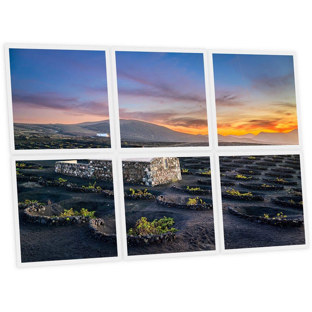 Pack 6 Dalles LED Imprimées - Canary Islands - 600x600mm - Usinée en France by DELITECH