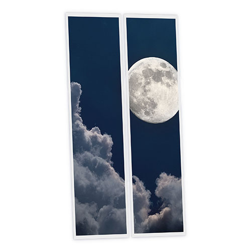 Pack 2 Dalles LED Imprimées - Moon - 1200x300mm - Usinée en France by DELITECH