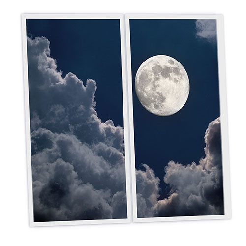 Pack 2 Dalles LED Imprimées - Moon - 1200x600mm - Usinée en France by DELITECH