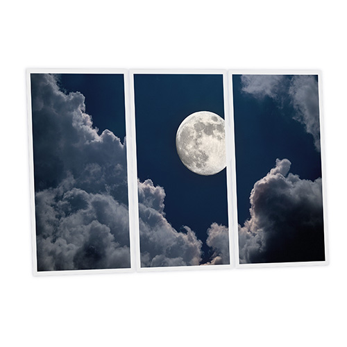 Pack 3 Dalles LED Imprimées - Moon - 1200x600mm - Usinée en France by DELITECH