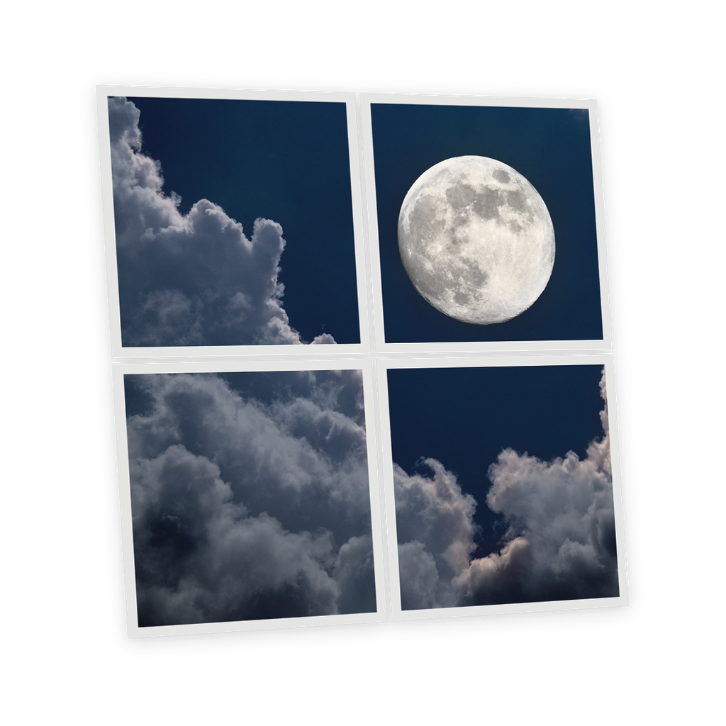 Pack 4 Dalles LED Imprimées - Moon - 600x600mm - Usinée en France by DELITECH