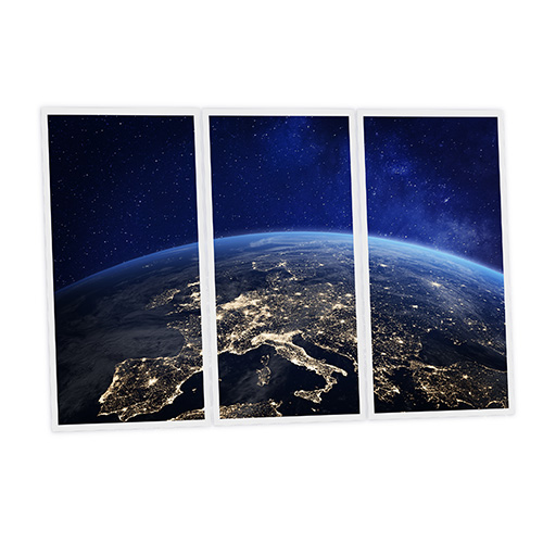 Pack 3 Dalles LED Imprimées - Earth - 1200x600mm - Usinée en France by DELITECH