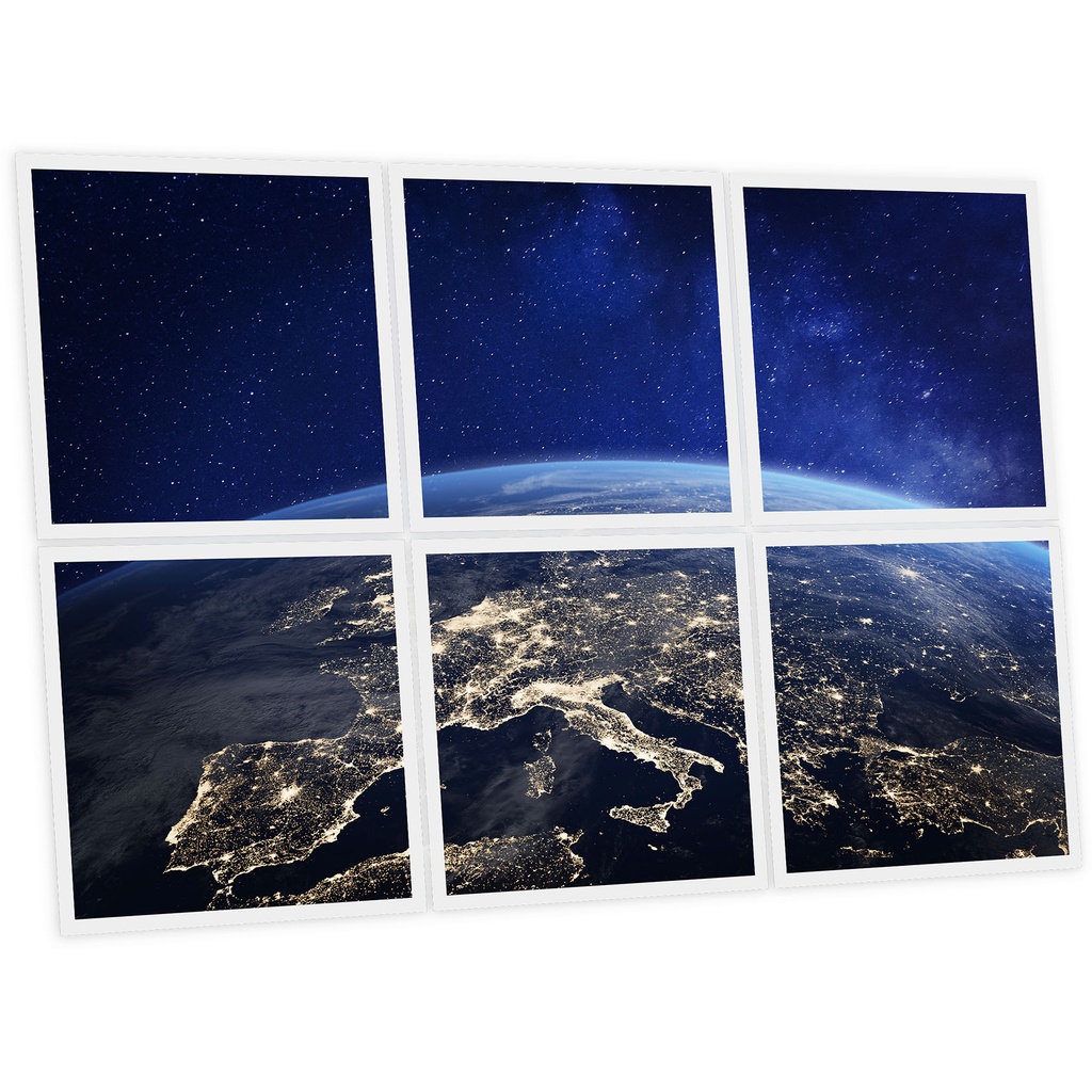 Pack 6 Dalles LED Imprimées - Earth - 600x600mm - Usinée en France by DELITECH