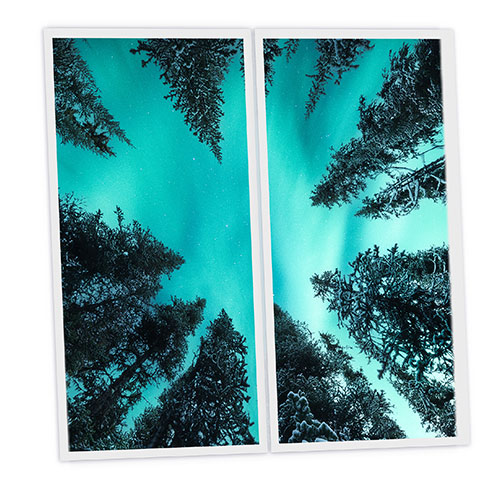 Pack 2 Dalles LED Imprimées - Fir Tree - 1200x600mm - Usinée en France by DELITECH