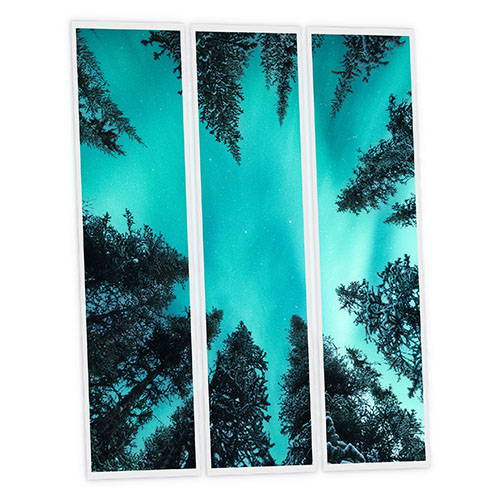 Pack 3 Dalles LED Imprimées - Fir Tree - 1200x300mm - Usinée en France by DELITECH