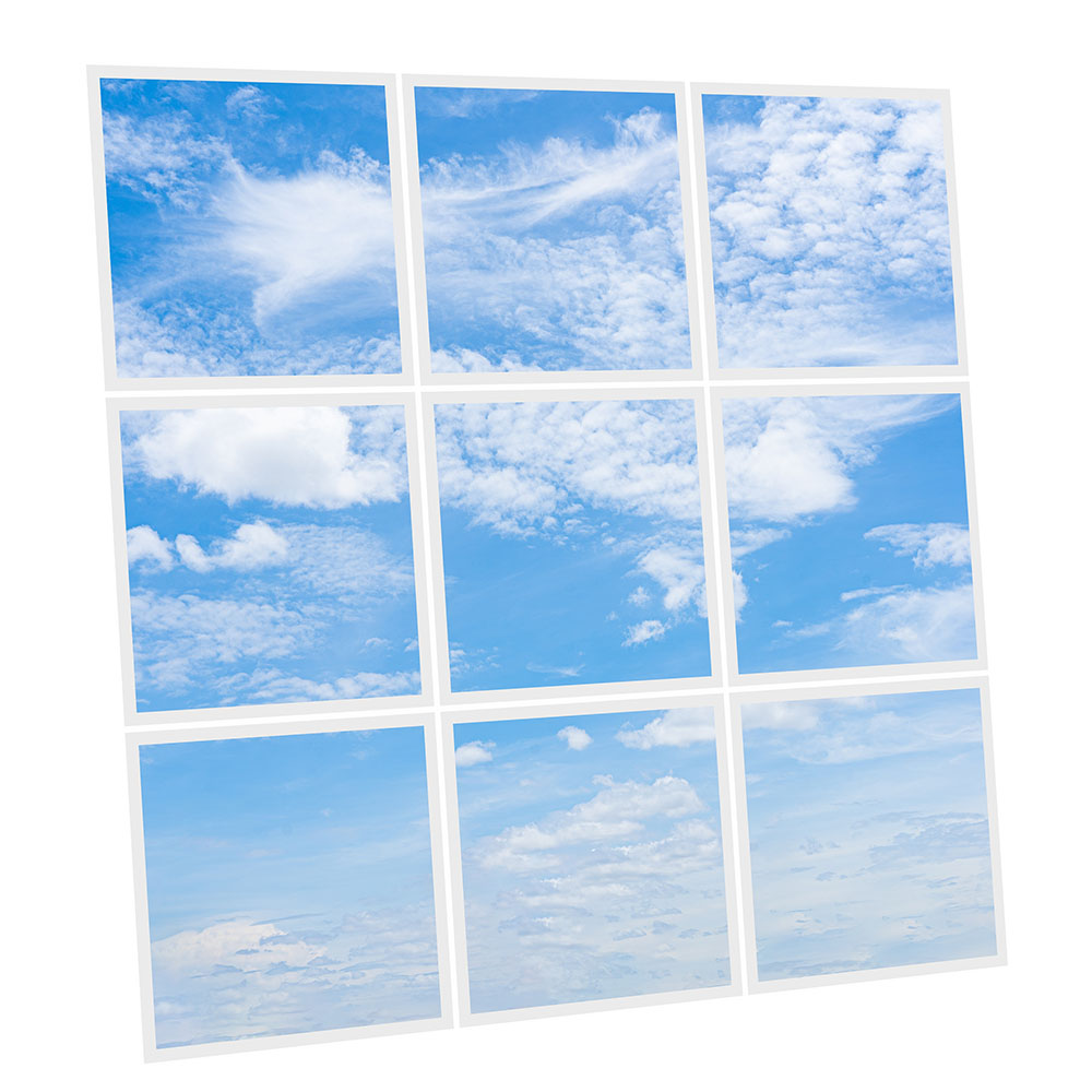 Pack 9 Dalles LED Imprimées - Air - 600x600mm - Usinée en France by DELITECH