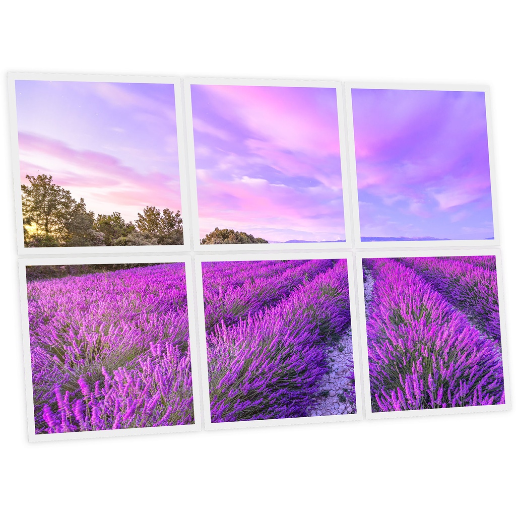 Pack 6 Dalles LED Imprimées - Lavender - 600x600mm - Usinée en France by DELITECH
