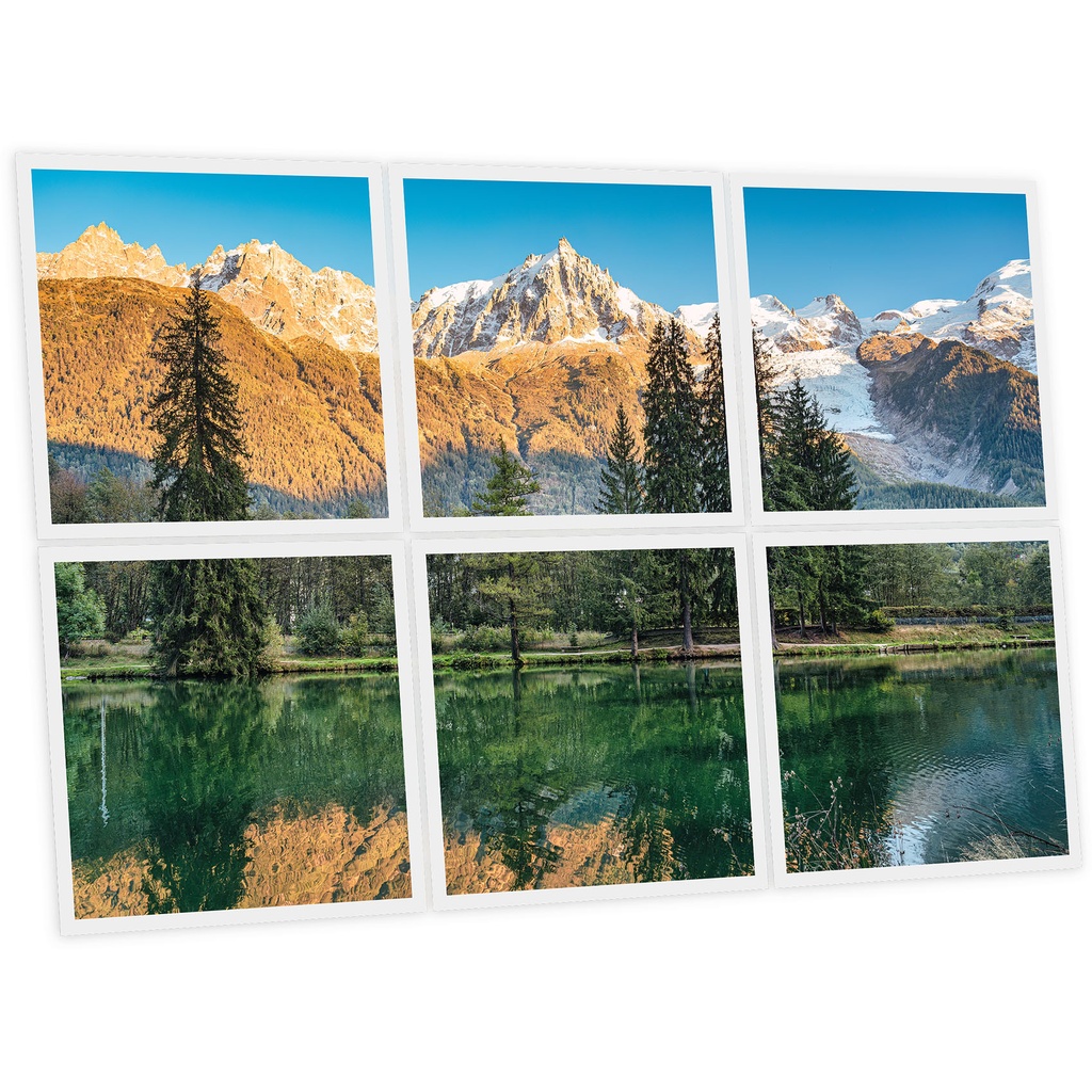 Pack 6 Dalles LED Imprimées - Lake - 600x600mm - Usinée en France by DELITECH