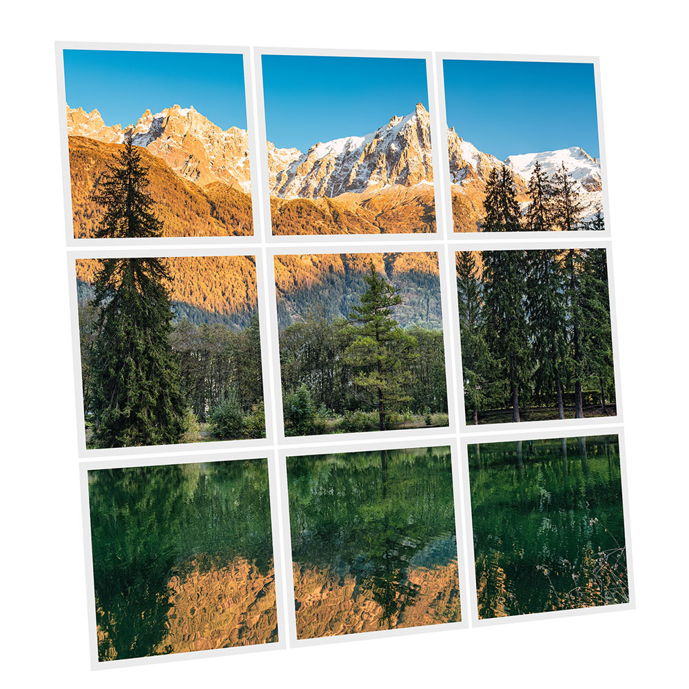 Pack 9 Dalles LED Imprimées - Lake - 600x600mm - Usinée en France by DELITECH