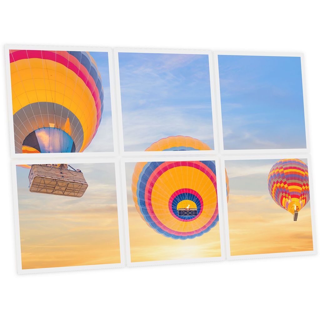 Pack 6 Dalles LED Imprimées - Montgolfier - 600x600mm - Usinée en France by DELITECH