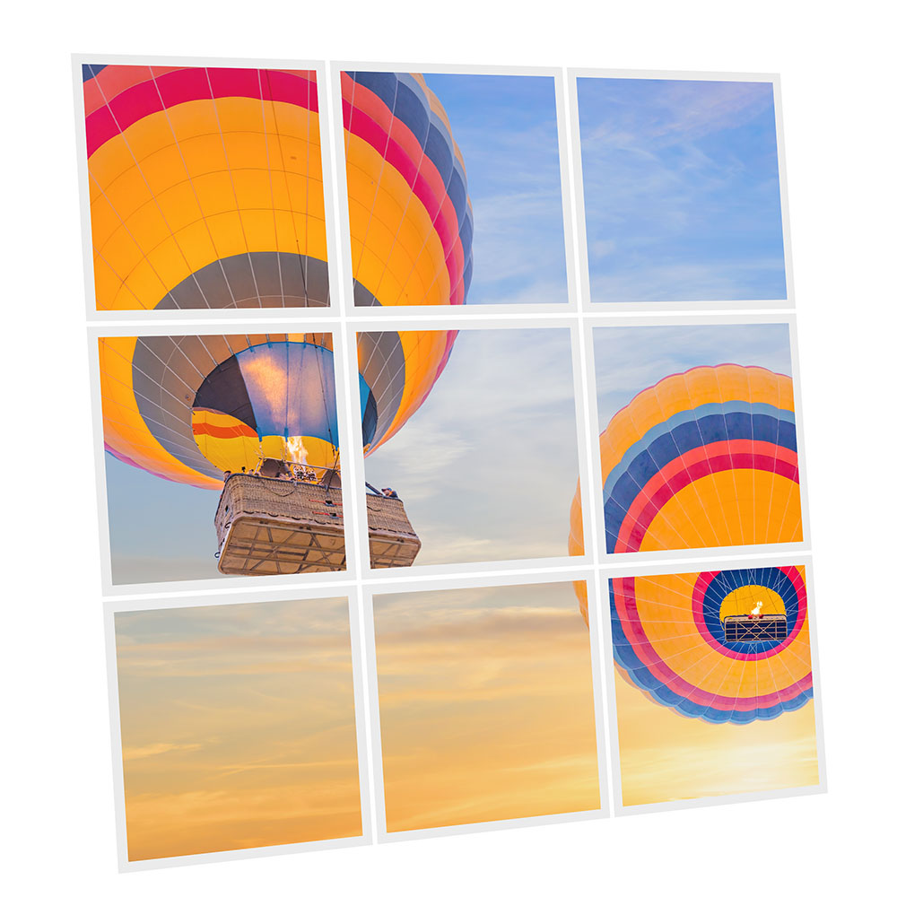 Pack 9 Dalles LED Imprimées - Montgolfier - 600x600mm - Usinée en France by DELITECH