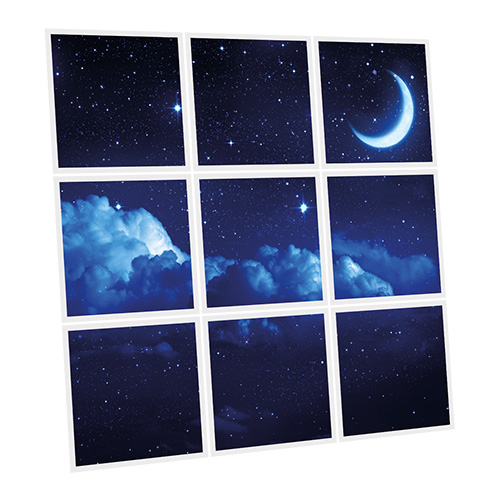 Pack 9 Dalles LED Imprimées - Moonlight - 600x600mm - Usinée en France by DELITECH