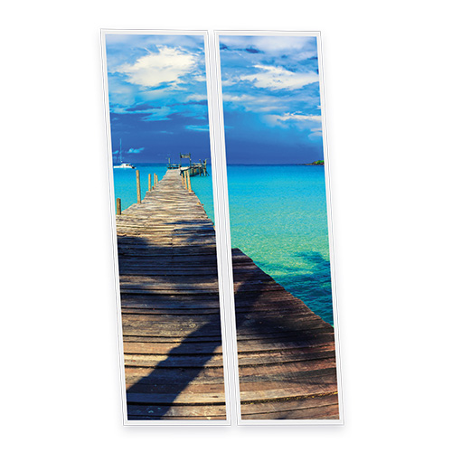 Pack 2 Dalles LED Imprimées - Tropical - 1200x300mm - Usinée en France by DELITECH