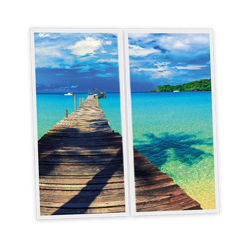 Pack 2 Dalles LED Imprimées - Tropical - 1200x600mm - Usinée en France by DELITECH